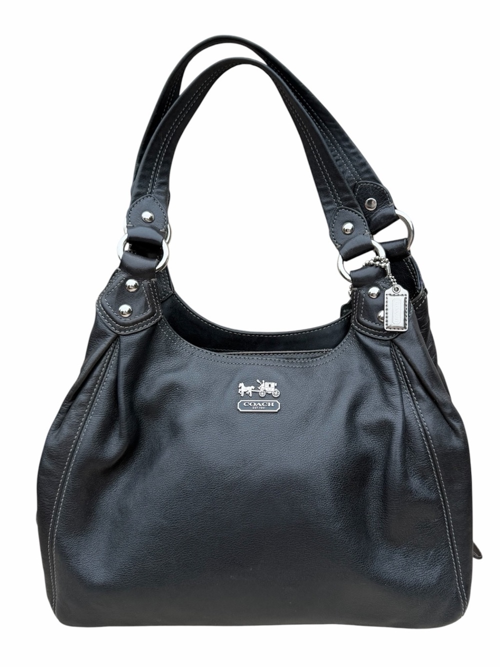 Coach 14336 Madison Maggie Y2K Black Hobo ShoulderBag Purse Leather Vintage